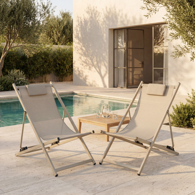 Brisa - Lot de 2 chiliennes en aluminium