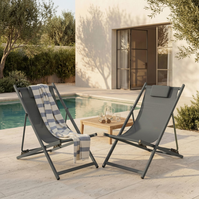 Brisa - Lot de 2 chiliennes en aluminium