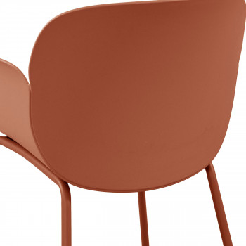 Acapulco - Lot de 4 fauteuils de table intérieur et extérieur en plastique et métal