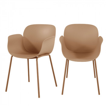 Acapulco - Lot de 4 fauteuils de table intérieur et extérieur en plastique et métal