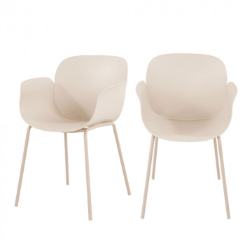 Acapulco - Lot de 4 fauteuils de table intérieur et extérieur en plastique et métal