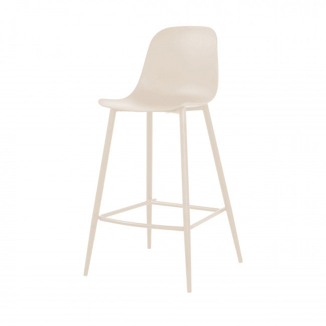 Portland - Lot de 4 tabourets de bar intérieur et extérieur en plastique et métal H65cm