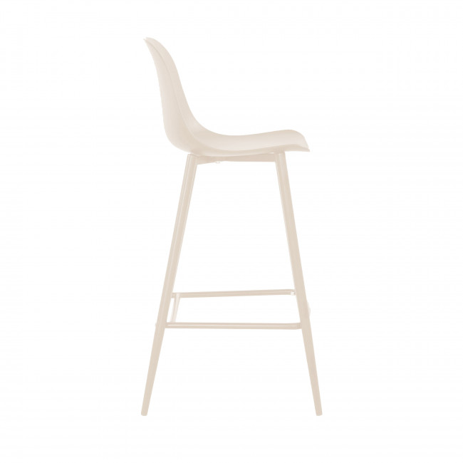 Portland - Lot de 4 tabourets de bar intérieur et extérieur en plastique et métal H65cm