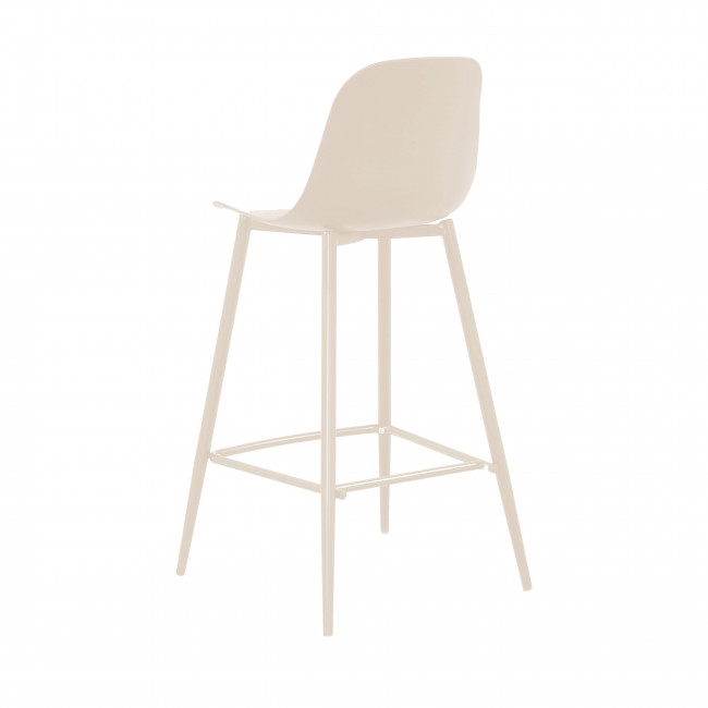 Portland - Lot de 4 tabourets de bar intérieur et extérieur en plastique et métal H65cm