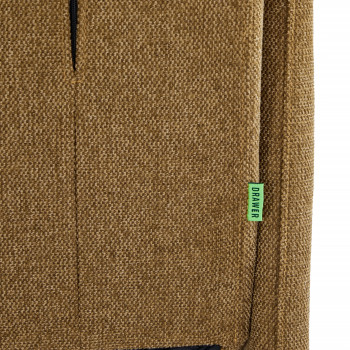 Belushi - Canapé convertible 2 places en tissu pieds bois foncé