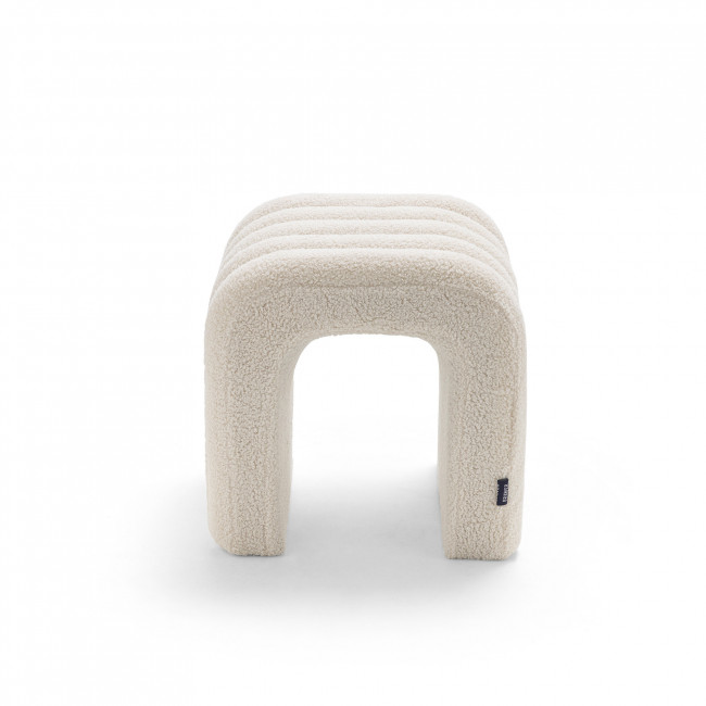 Mui - Lot de 2 tabourets rembourrés en tissu bouclette