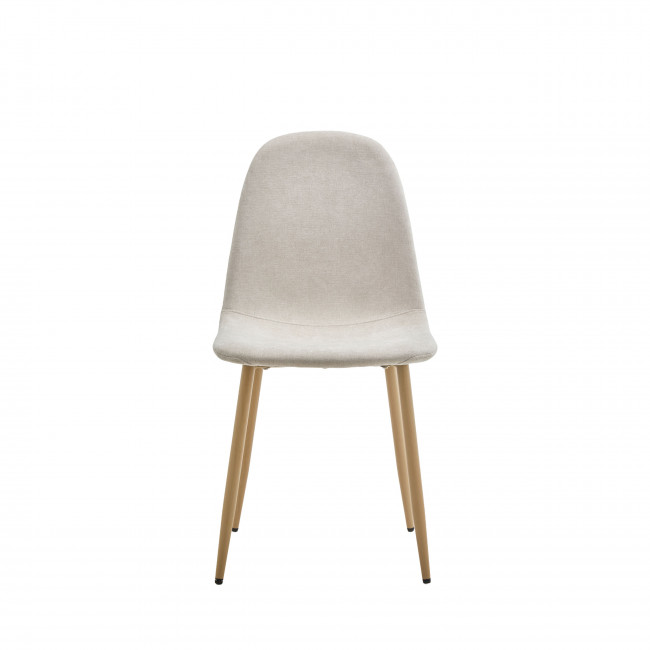 Bella - Lot de 2 chaises en tissu piètement effet bois