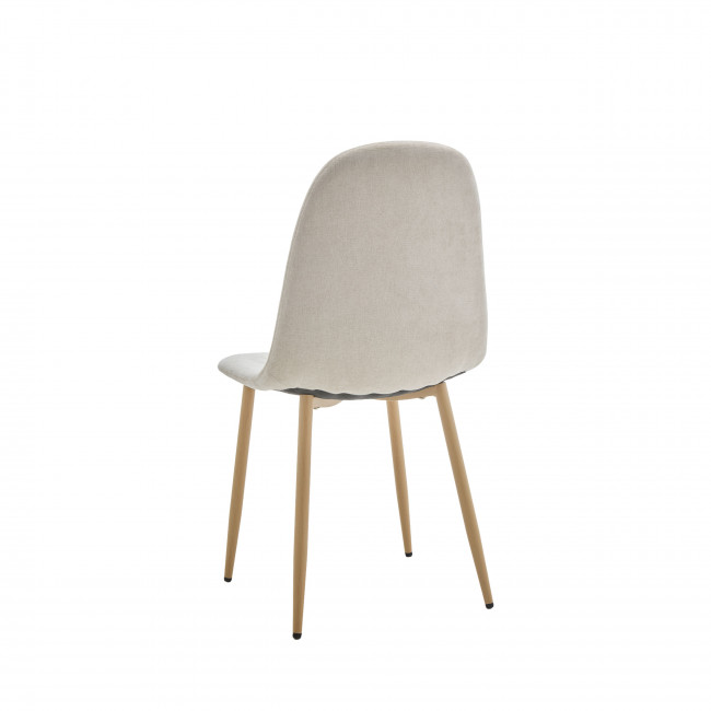 Bella - Lot de 2 chaises en tissu piètement effet bois