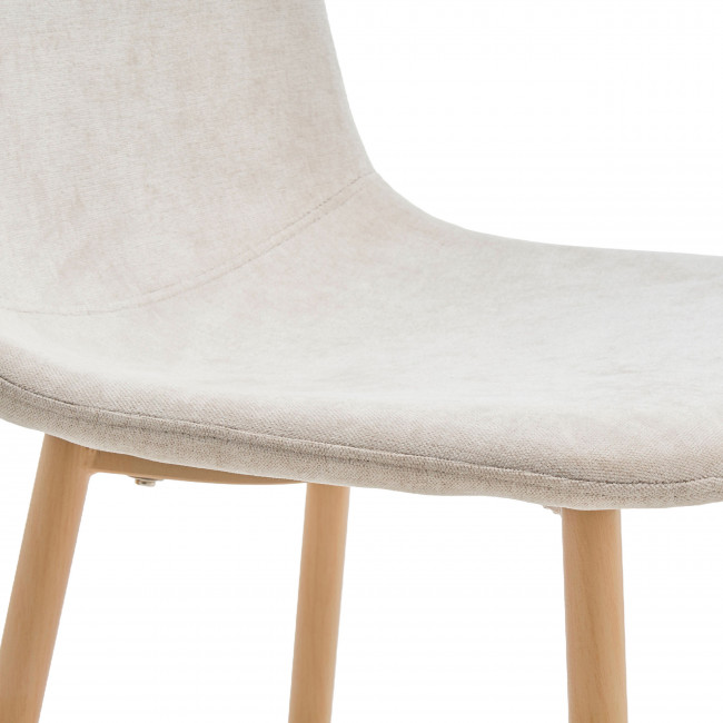 Bella - Lot de 2 chaises en tissu piètement effet bois