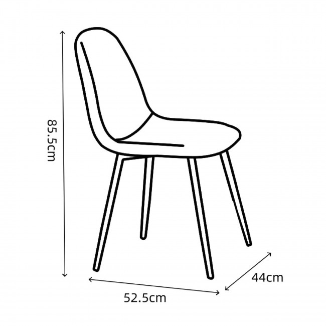 Bella - Lot de 2 chaises en tissu piètement effet bois