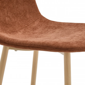 Bella - Lot de 2 chaises en tissu piètement effet bois