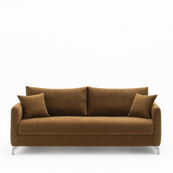 Steffen - Canapé droit 3 places en tissu et pieds chrome