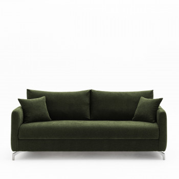 Steffen - Canapé convertible 3 places en tissu et pieds chrome