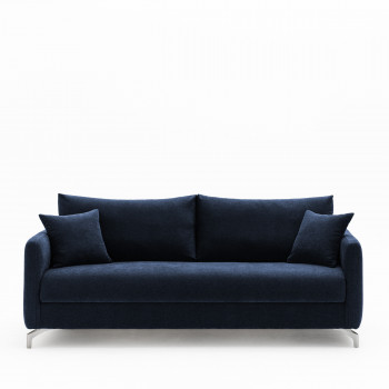 Steffen - Canapé droit 3 places en tissu et pieds chrome