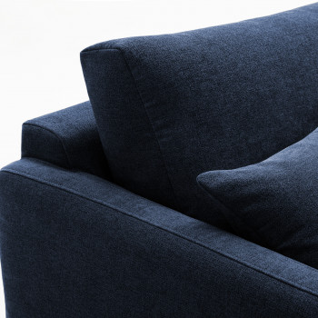 Steffen - Canapé droit 3 places en tissu et pieds chrome