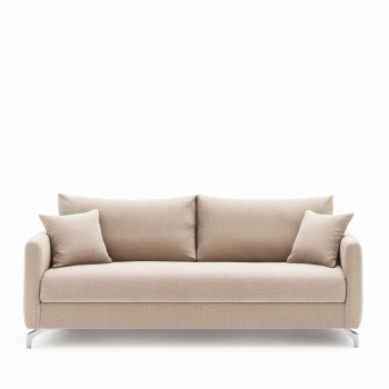 Steffen - Canapé droit 3 places en tissu et pieds chrome