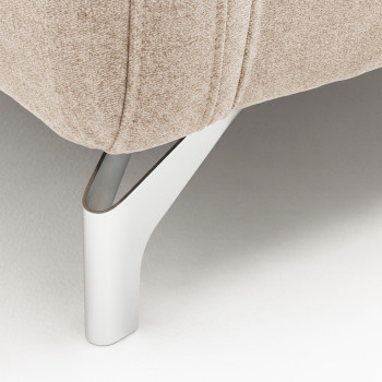 Steffen - Canapé droit 3 places en tissu et pieds chrome