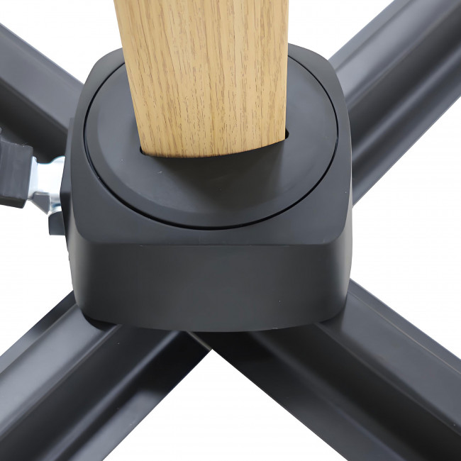 Veya - Parasol carré déporté en aluminium et effet bois 3x3m