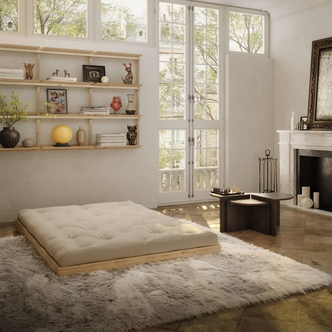 Flip - Canapé convertible 2,5 places en tissu et bois