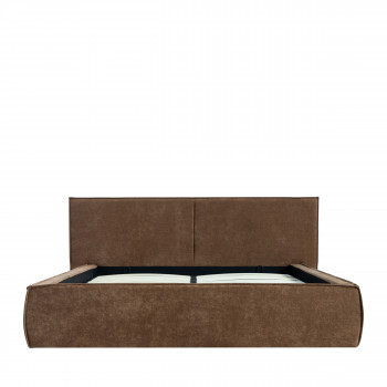 Liberia - Lit coffre en tissu chenille 160x200cm