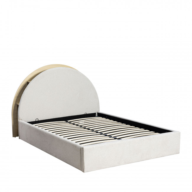 Brie - Lit coffre en tissu avec rangements intégrés 140x190cm