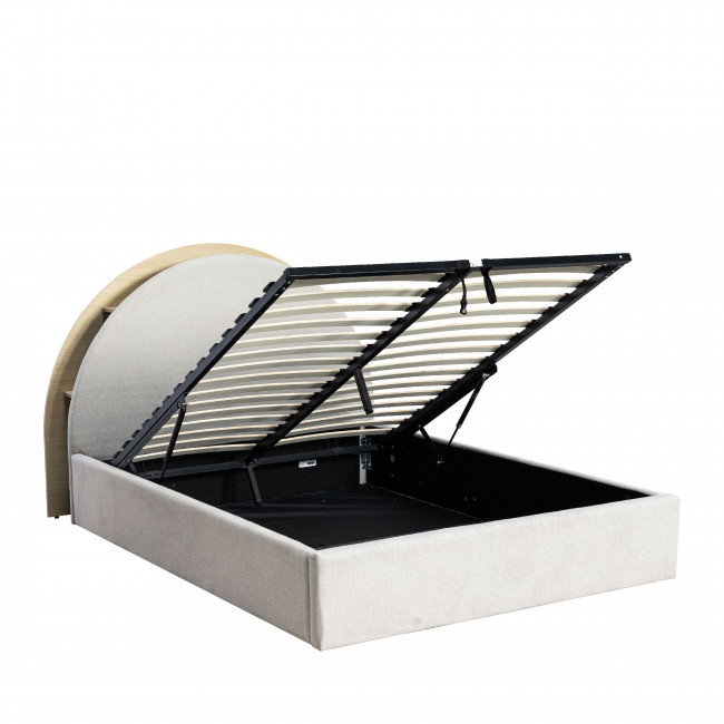 Brie - Lit coffre en tissu avec rangements intégrés 140x190cm