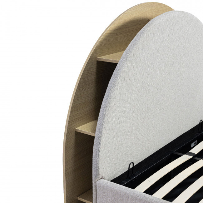 Brie - Lit coffre en tissu avec rangements intégrés 140x190cm