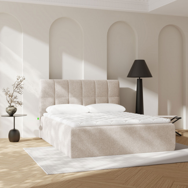 Air Nest - Lit complet boxspring en tissu 160x200cm