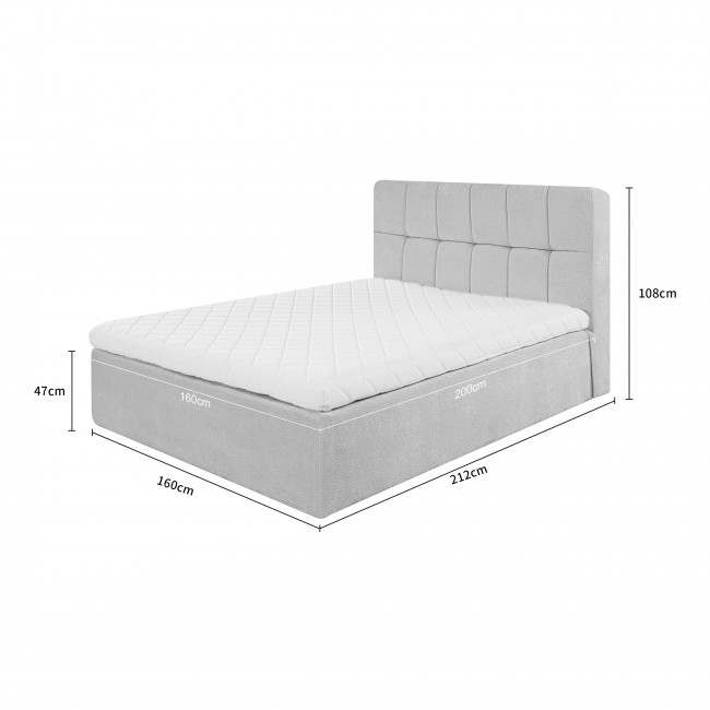 Air Nest - Lit complet boxspring en tissu 160x200cm