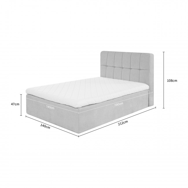 Air Nest - Lit complet boxspring en tissu 140x190cm