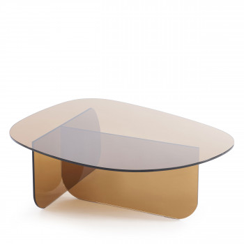 Tila - Table basse organique en verre L100cm