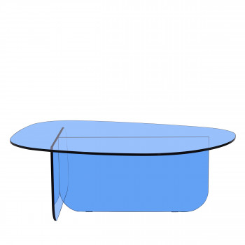 Tila - Table basse organique en verre L100cm