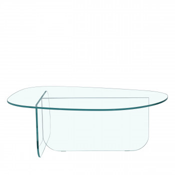 Tila - Table basse organique en verre L100cm
