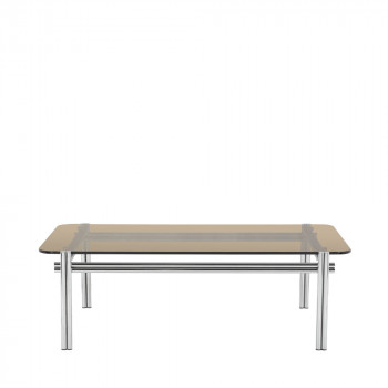 Barlow - Table basse en verre pieds chrome