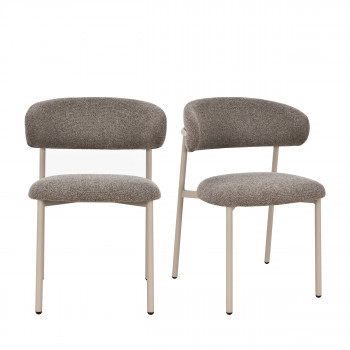 Aria - Lot de 2 chaises en tissu pieds beiges