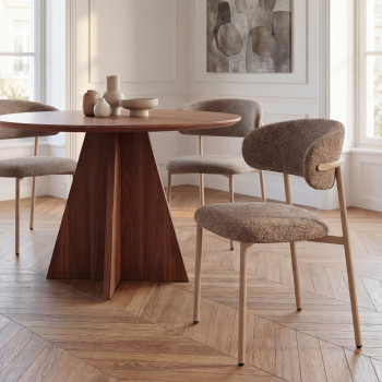 Aria - Lot de 2 chaises en tissu pieds beiges