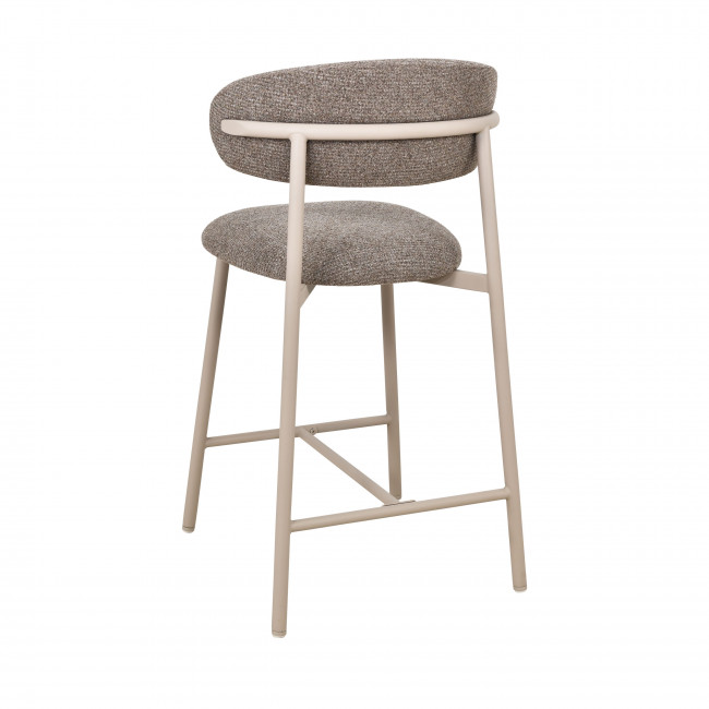 Draco - Lot de 2 chaises de bar en tissu pieds beiges H65cm