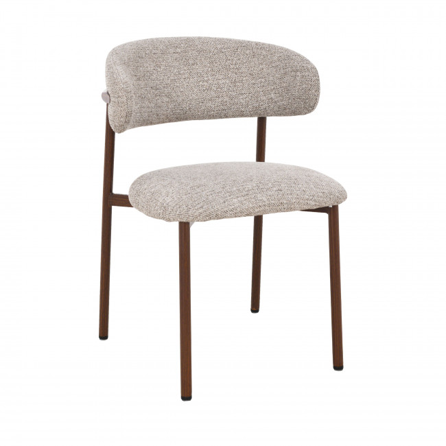 Aria - Lot de 2 chaises en tissu pieds effet bois foncé