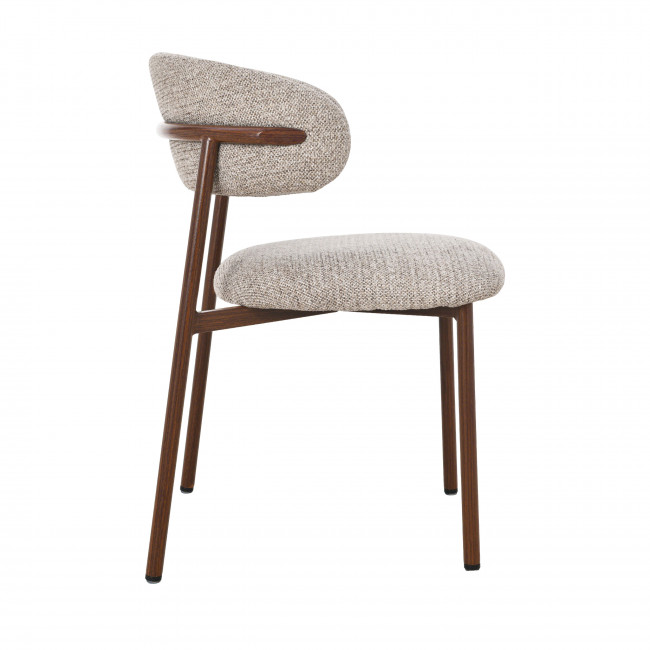 Aria - Lot de 2 chaises en tissu pieds effet bois foncé