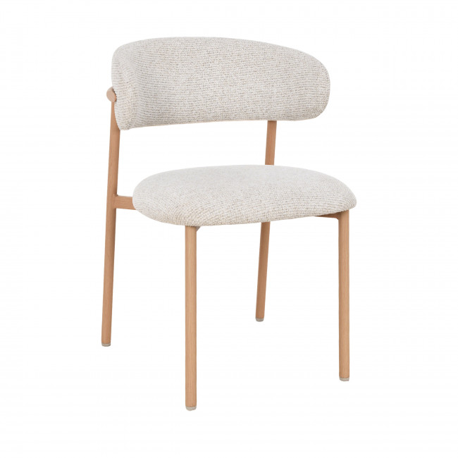 Aria - Lot de 2 chaises en tissu pieds effet bois clair