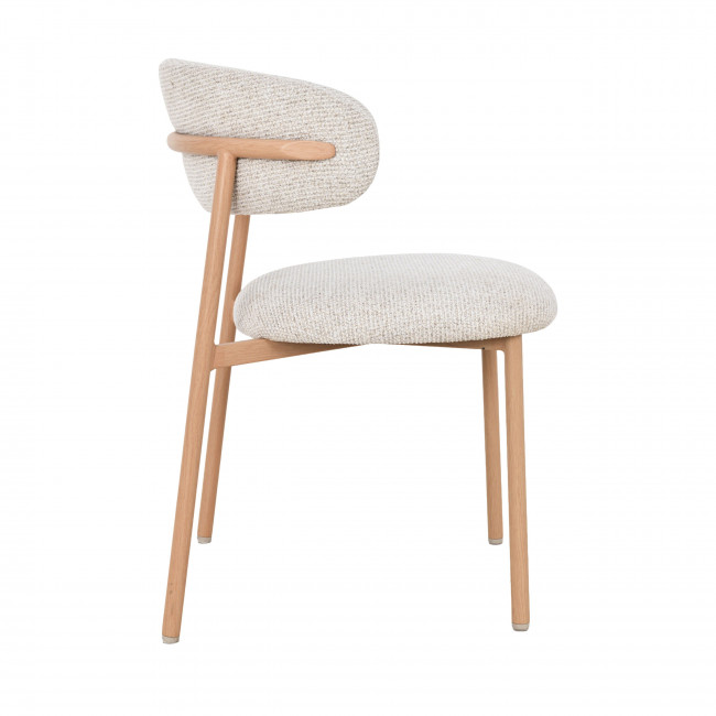 Aria - Lot de 2 chaises en tissu pieds effet bois clair