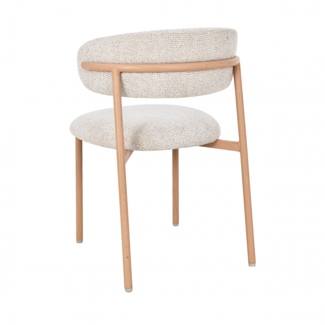 Aria - Lot de 2 chaises en tissu pieds effet bois clair