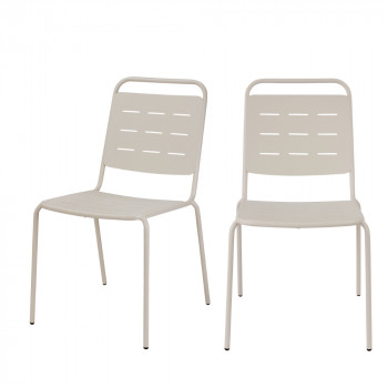 Aria - Lot de 4 chaises de jardin en métal