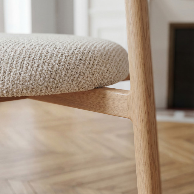 Aria - Lot de 2 chaises en tissu pieds effet bois clair