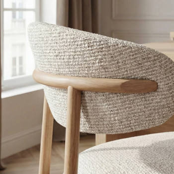 Aria - Lot de 2 chaises en tissu pieds effet bois clair