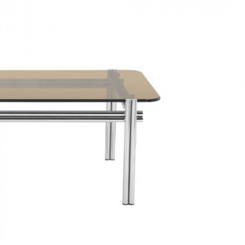 Barlow - Table basse en verre pieds chrome