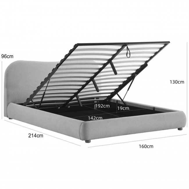 Napo - Lit coffre en tissu 140x190cm