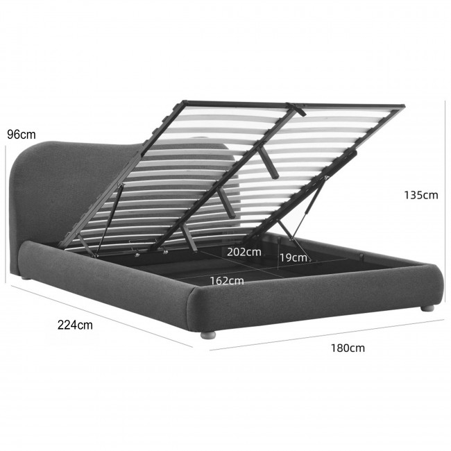 Napo - Lit coffre en tissu 160x200cm