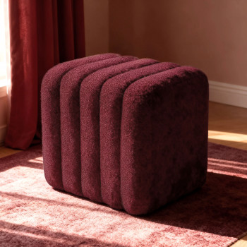 Leto - Pouf rembourré en tissu bouclette
