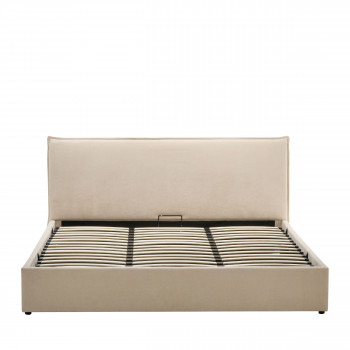 Cama -  Lit coffre en tissu 180x200cm